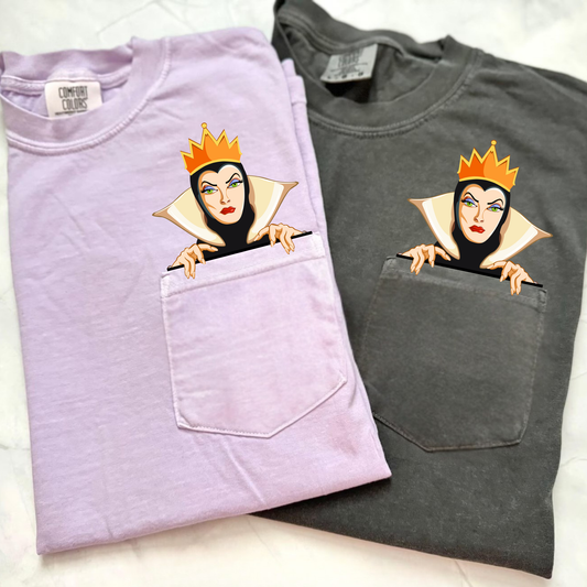 Evil Queen Villain Magical Halloween Comfort Colors Pocket T-Shirt