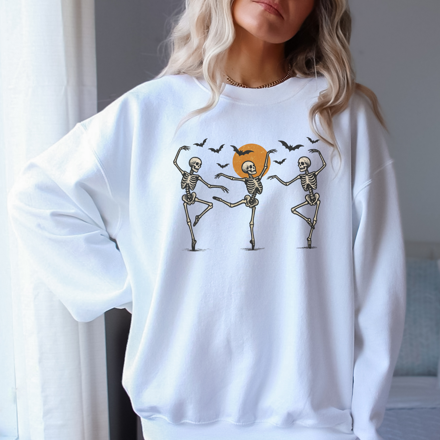 Dancing Skeletons Halloween Crewneck Sweatshirt