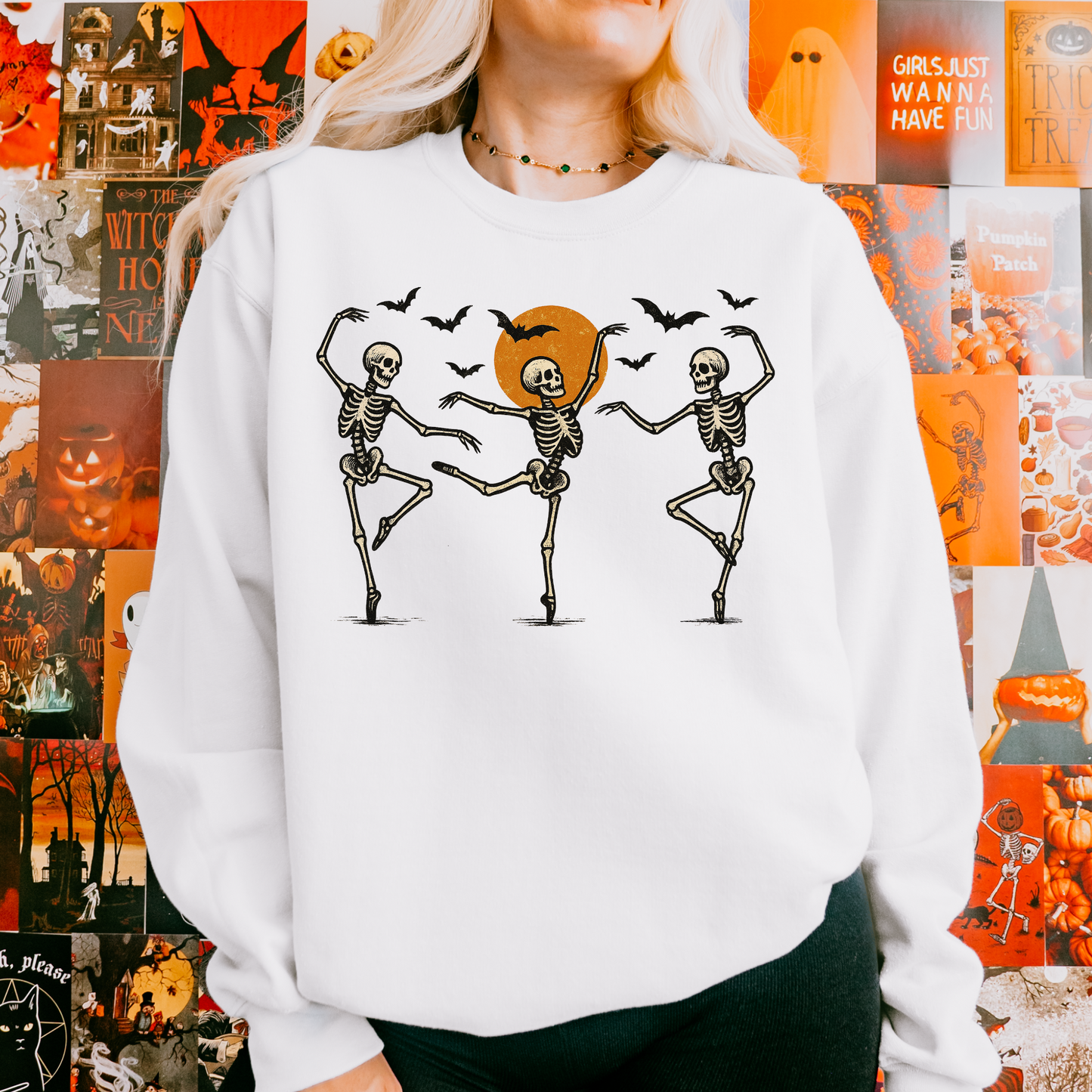 Dancing Skeletons Halloween Crewneck Sweatshirt