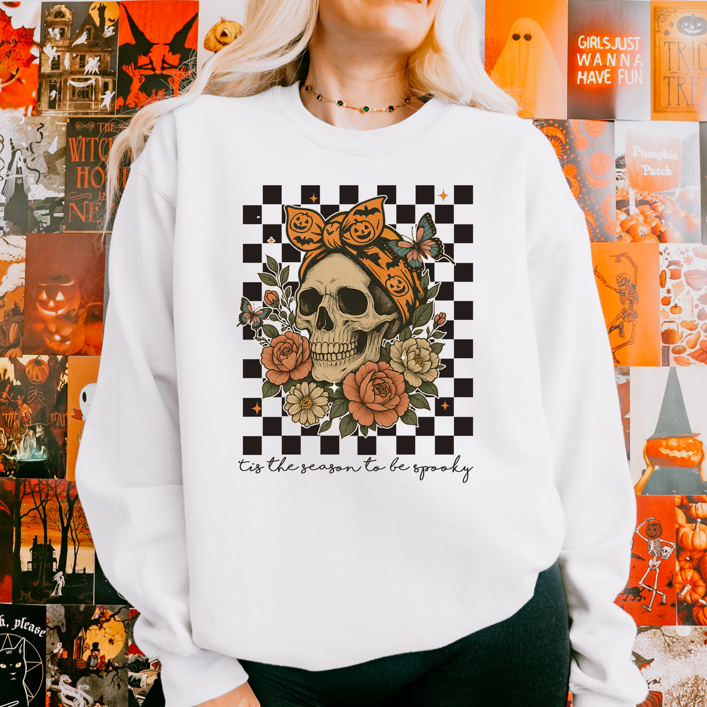 Tis the Season to be Spooky Season Halloween Crewneck Sweatshirt