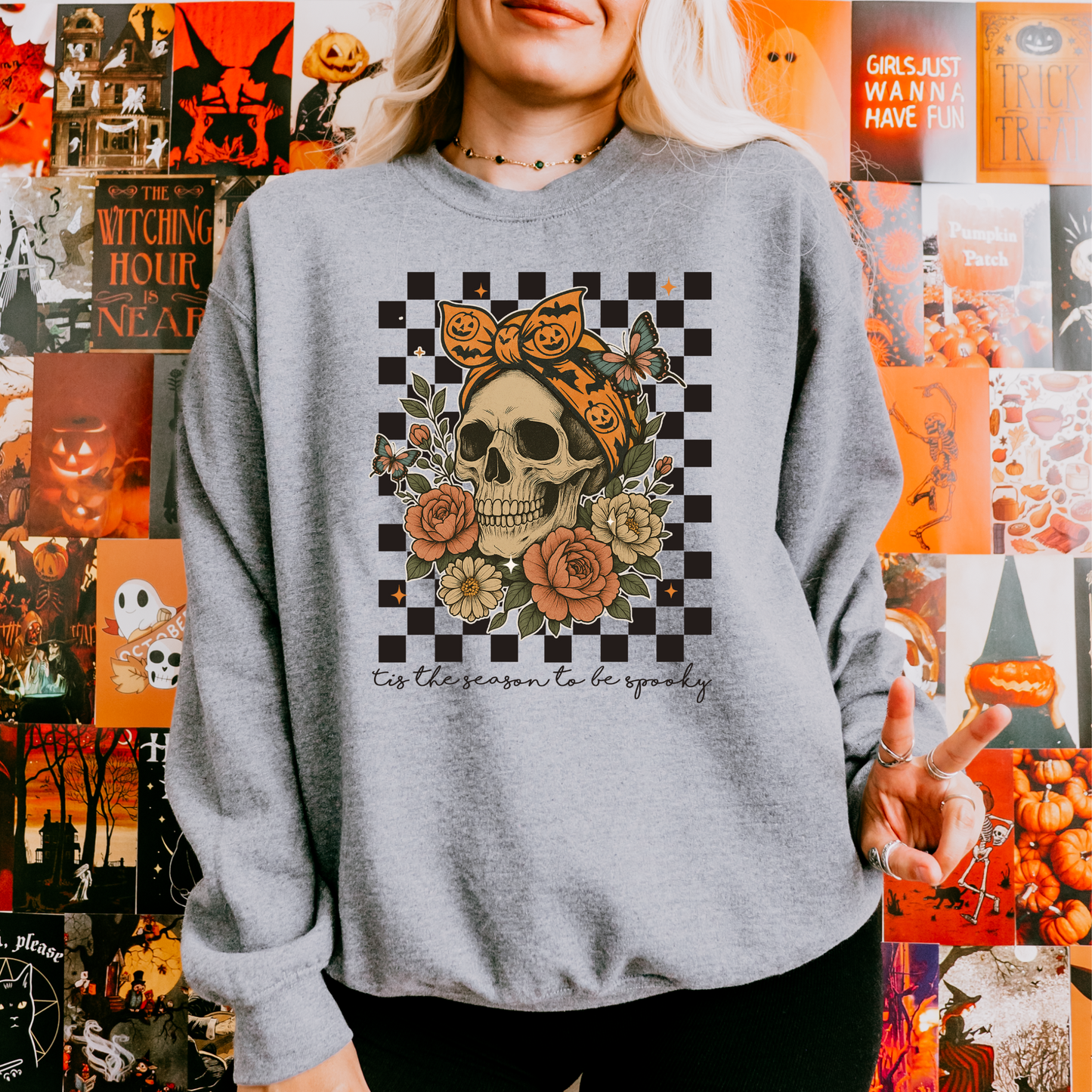 Tis the Season to be Spooky Season Halloween Crewneck Sweatshirt
