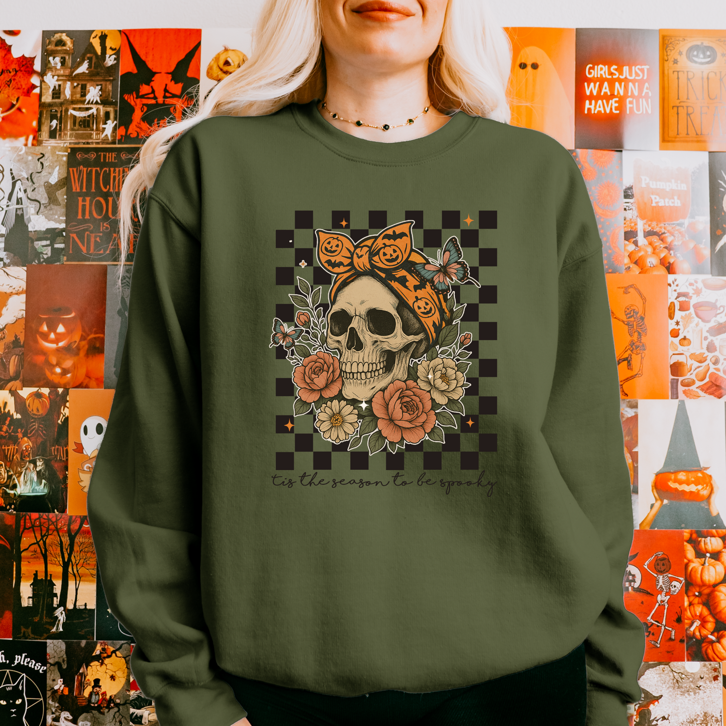 Tis the Season to be Spooky Season Halloween Crewneck Sweatshirt