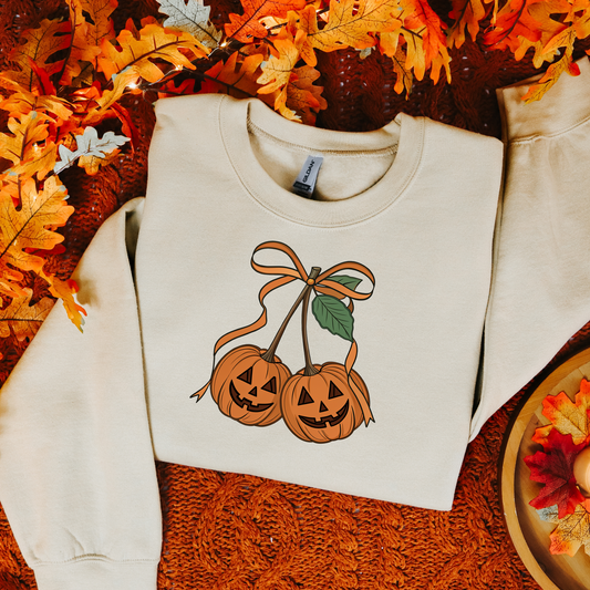 Pumpkin Cherry Halloween Crewneck Sweatshirt