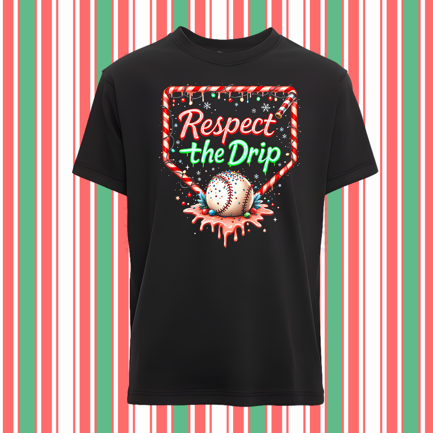 RESPECT THE DRIP CHRISTMAS Baseball Shirt | Kids Christmas Baseball Tee | Short Sleeve or Long Sleeve