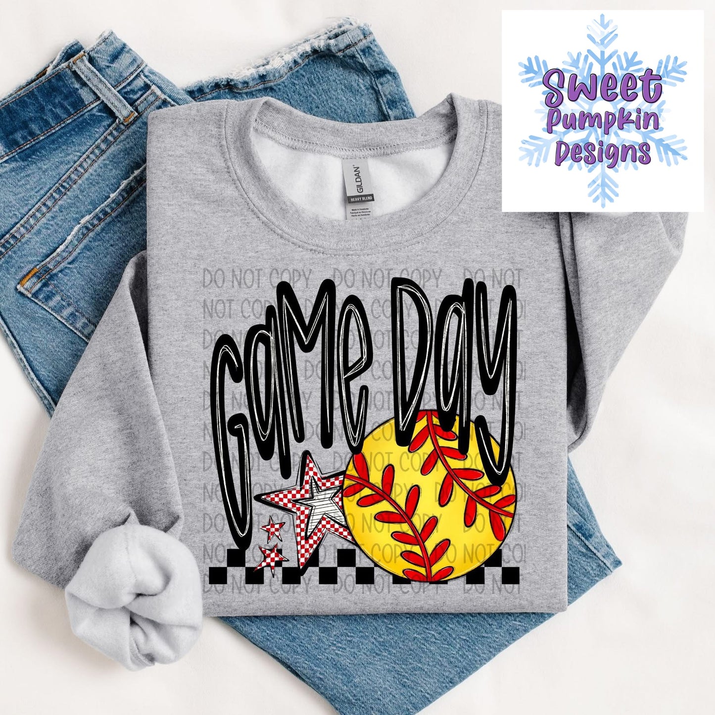 Softball Game Day Crewneck Sweatshirt