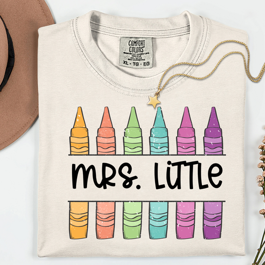 Custom Crayon Teacher Shirt with Name