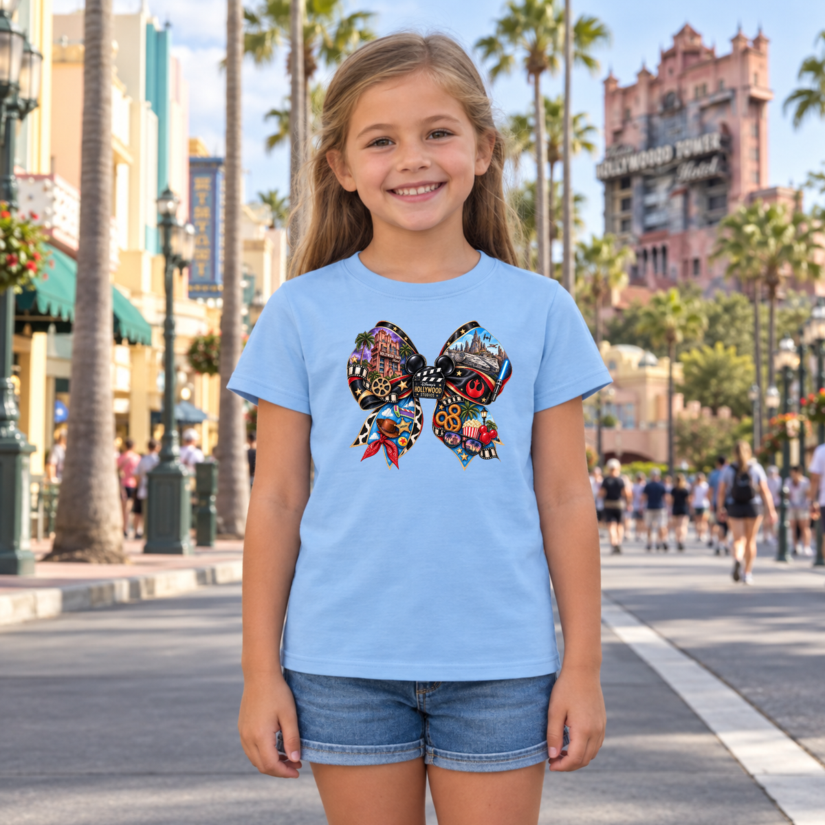 HOLLYWOOD THEME PARK BOW SHIRT FOR KIDS