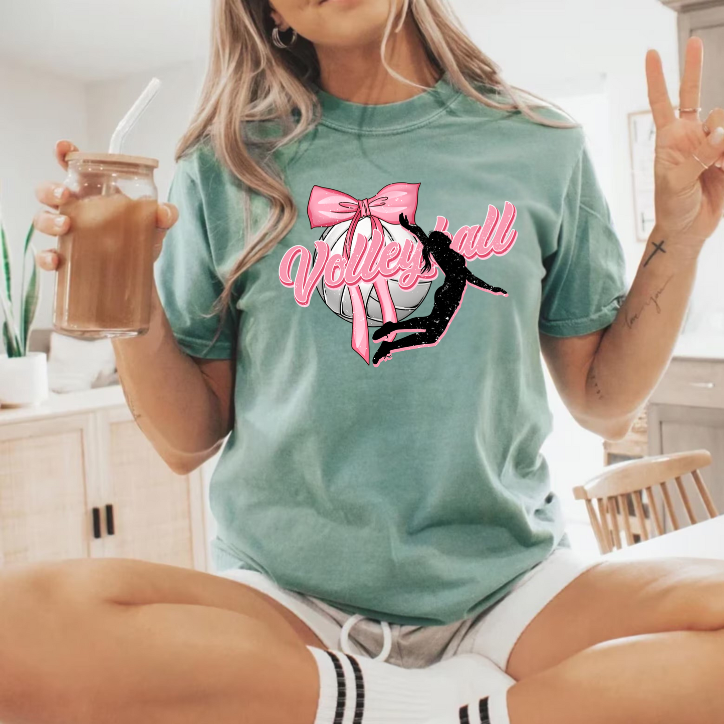 Cute Volleyball Bow Shirt