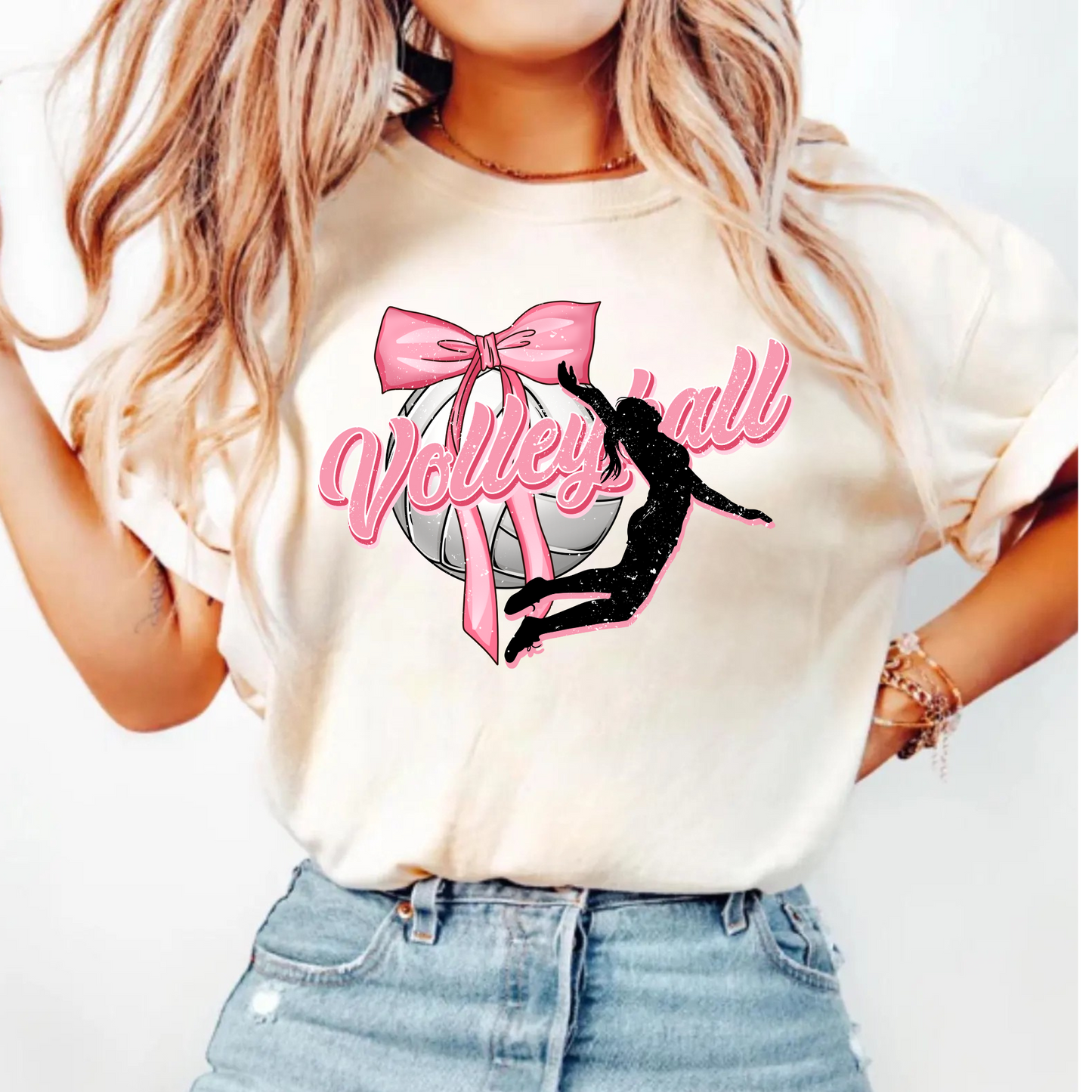 Cute Volleyball Bow Shirt