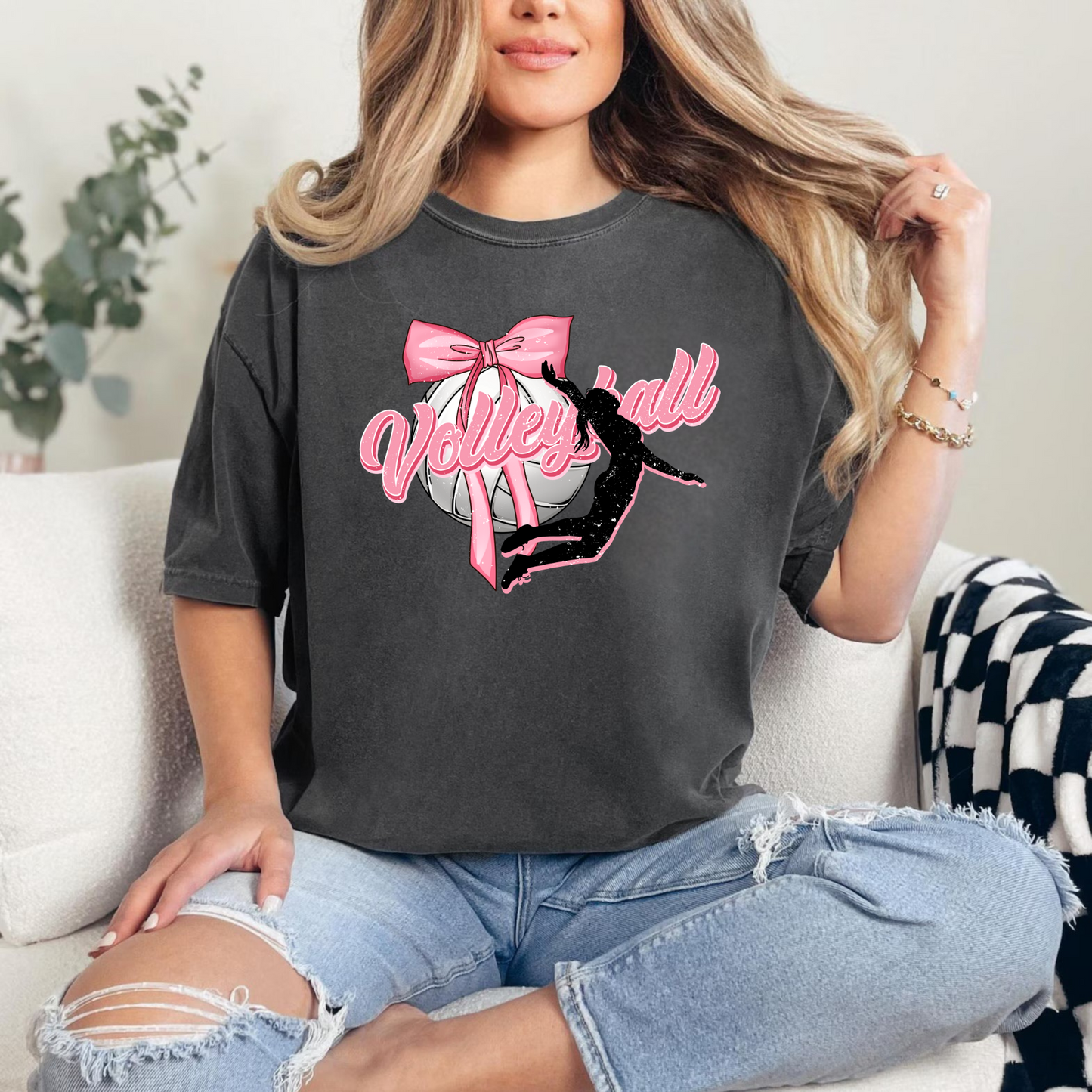 Cute Volleyball Bow Shirt