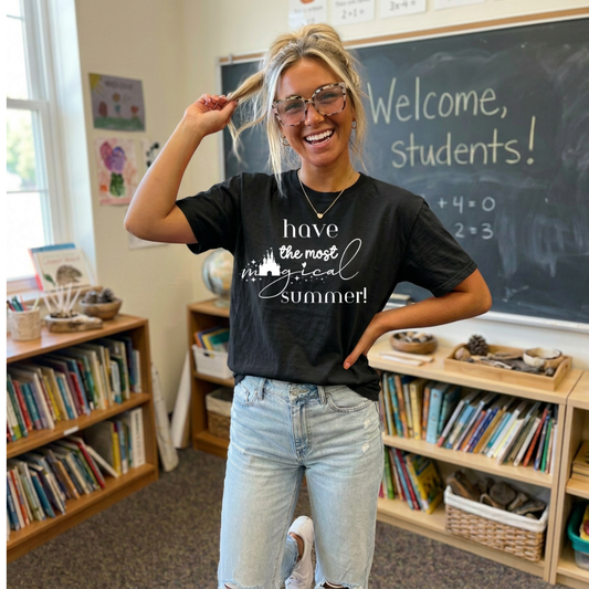 Last Day Teacher Shirt, Magical Teacher Tee, Bella Canvas Teacher Shirt, End Of School Year Outfit, Cute Teacher Gift, Theme Park Teacher Tee