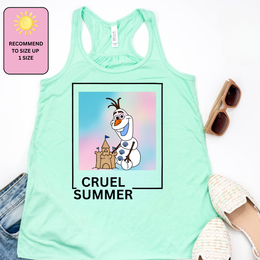 Cruel Summer Snowman Racerback Tank for Women