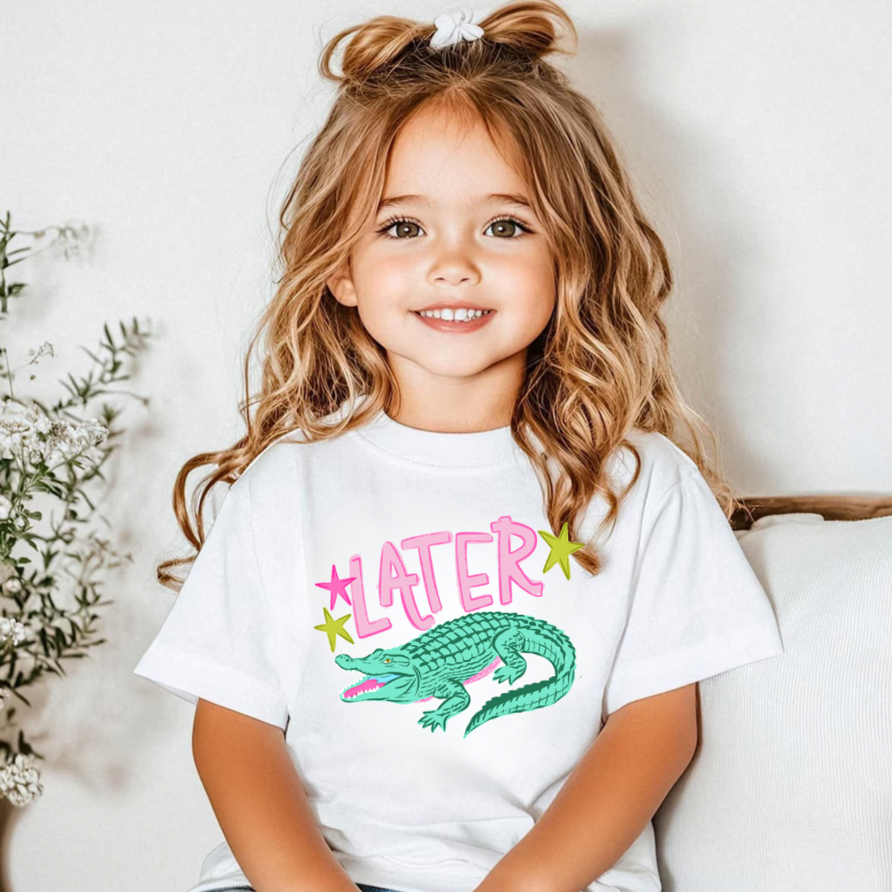 Later Gator Shirt for Girls | Cute Kids End of School Tee | Summer Break Shirt | Girls Graphic T-Shirt | Last Day Outfit