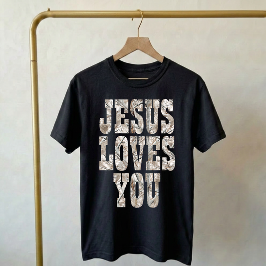 Jesus Loves You Camo Shirt | Christian Shirt for Women - Sunday Grace
