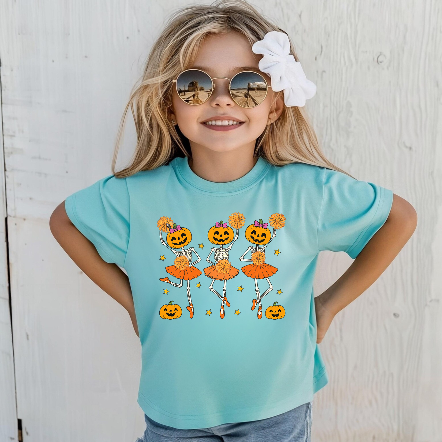 Spooky Cheerleader Halloween Shirt for Girls | Cute Retro Cheer Shirt | Fall Spirit Squad Tee