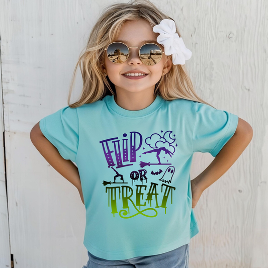 Flip or Treat | Halloween Gymnastics Shirt for Girls | Spooky Gymnast Tee | Cute Fall Gymnastics Outfit