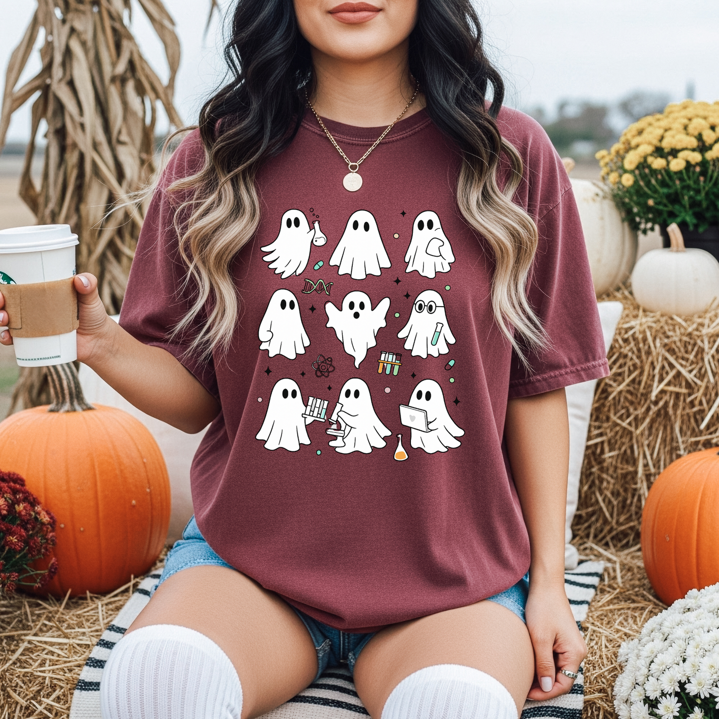 Halloween Science Teacher Shirt | Comfort Colors Ghost Science Tee | STEM Teacher Fall Shirt