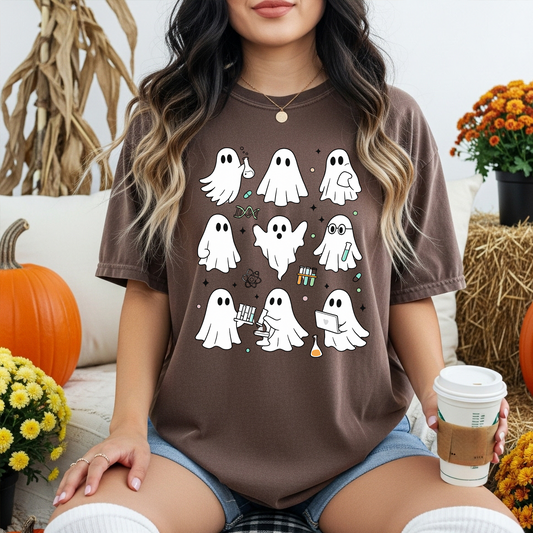 Halloween Science Teacher Shirt | Comfort Colors Ghost Science Tee | STEM Teacher Fall Shirt
