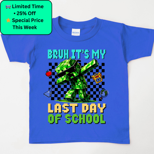 Video Game Last Day of School Shirt for Boys | Funny End of School Tee | Kids School Celebration Shirt | Last Day Outfit