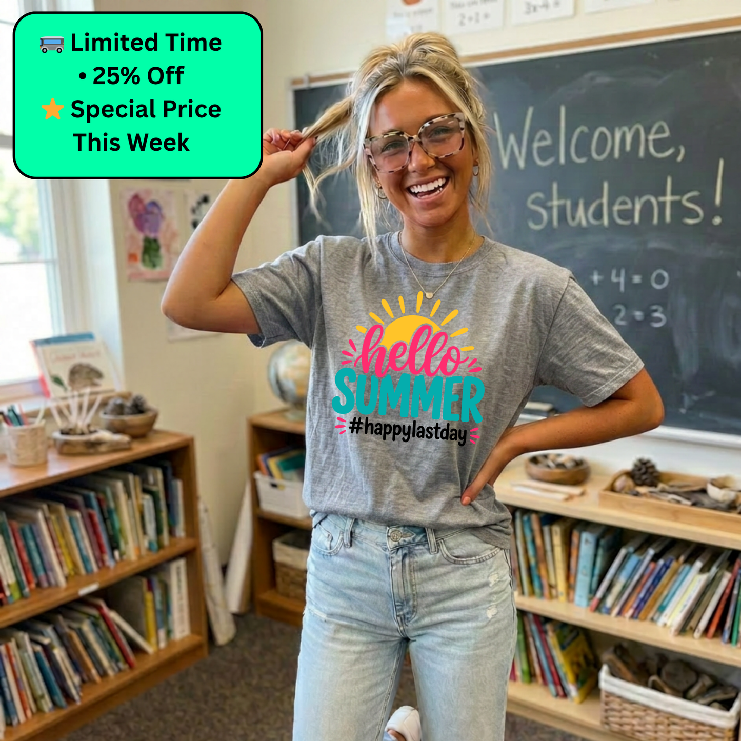 Hello Summer Teacher Shirt | Last Day of School Tee | Teacher Summer Break Shirt | End of School Year Teacher Gift