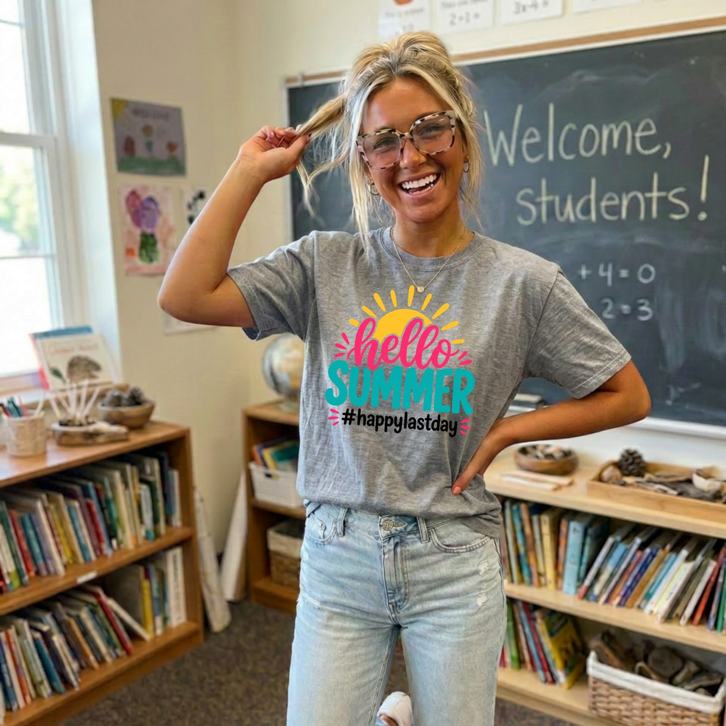 Hello Summer Teacher Shirt | Last Day of School Tee | Teacher Summer Break Shirt | End of School Year Teacher Gift