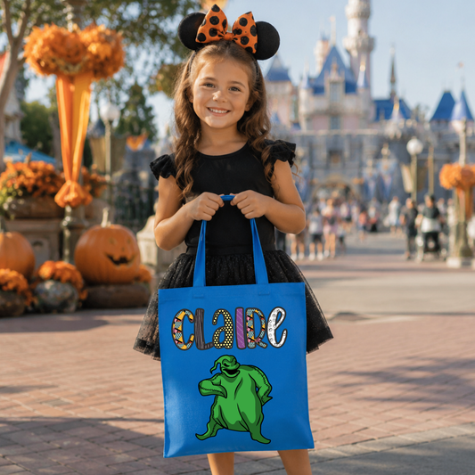 Custom Halloween Oogie Tote Bag with Name | Personalized Trick or Treat Kids Tote
