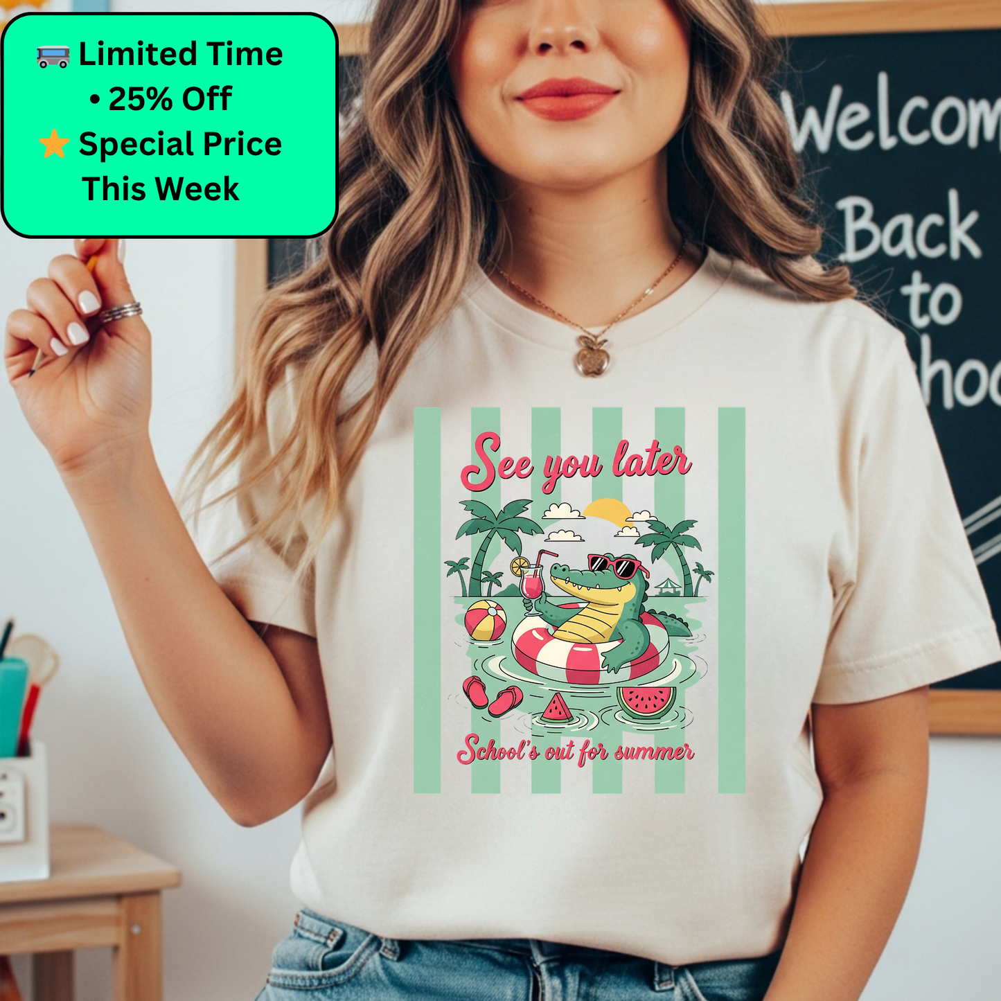 Later Alligator Shirt | Last Day of School Tee | Teacher Summer Break Shirt | End of School Year Teacher Gift