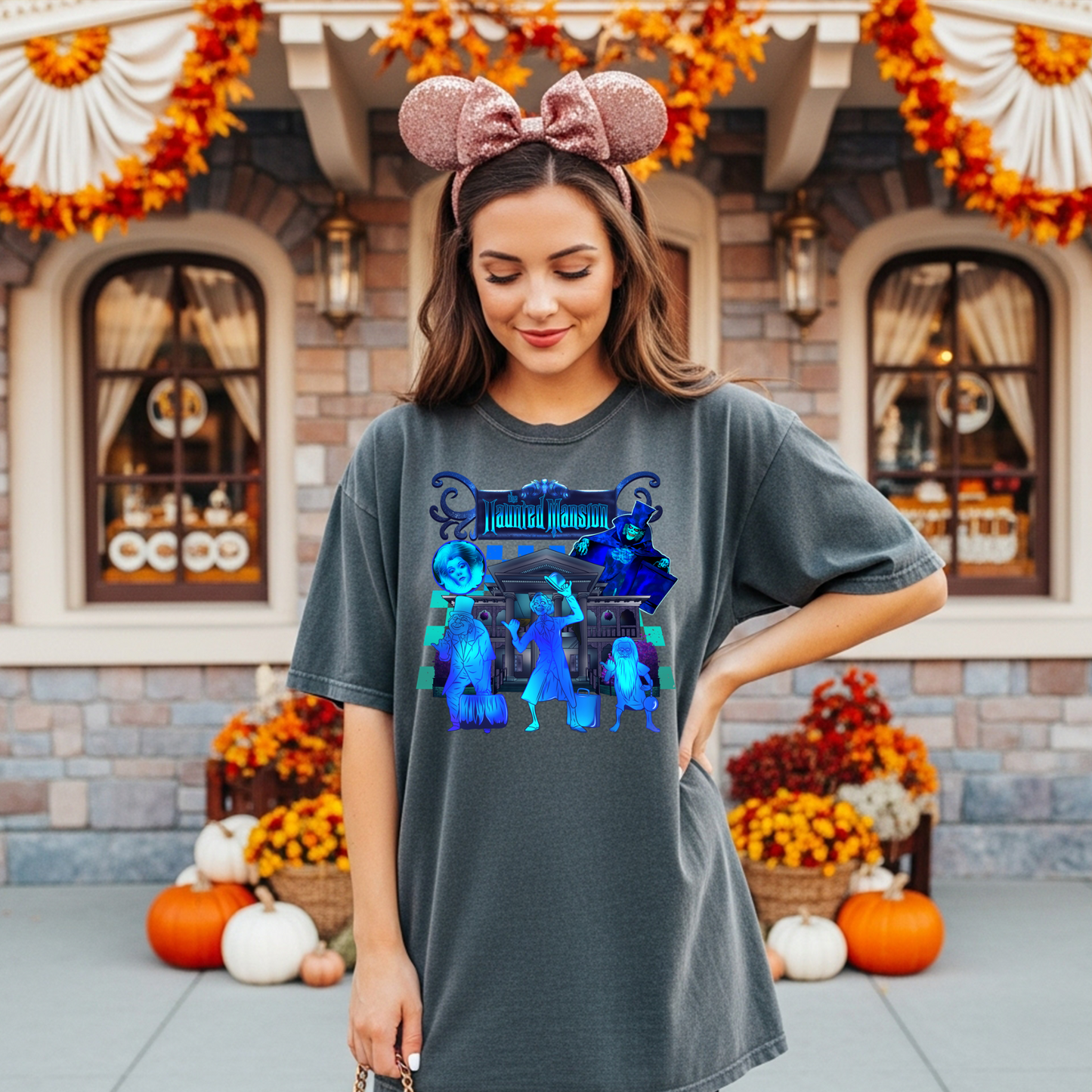 NEON HAUNTED MANSION Halloween Shirt | Magical Theme Park Shirt & Tank | Adult Comfort Colors Tee