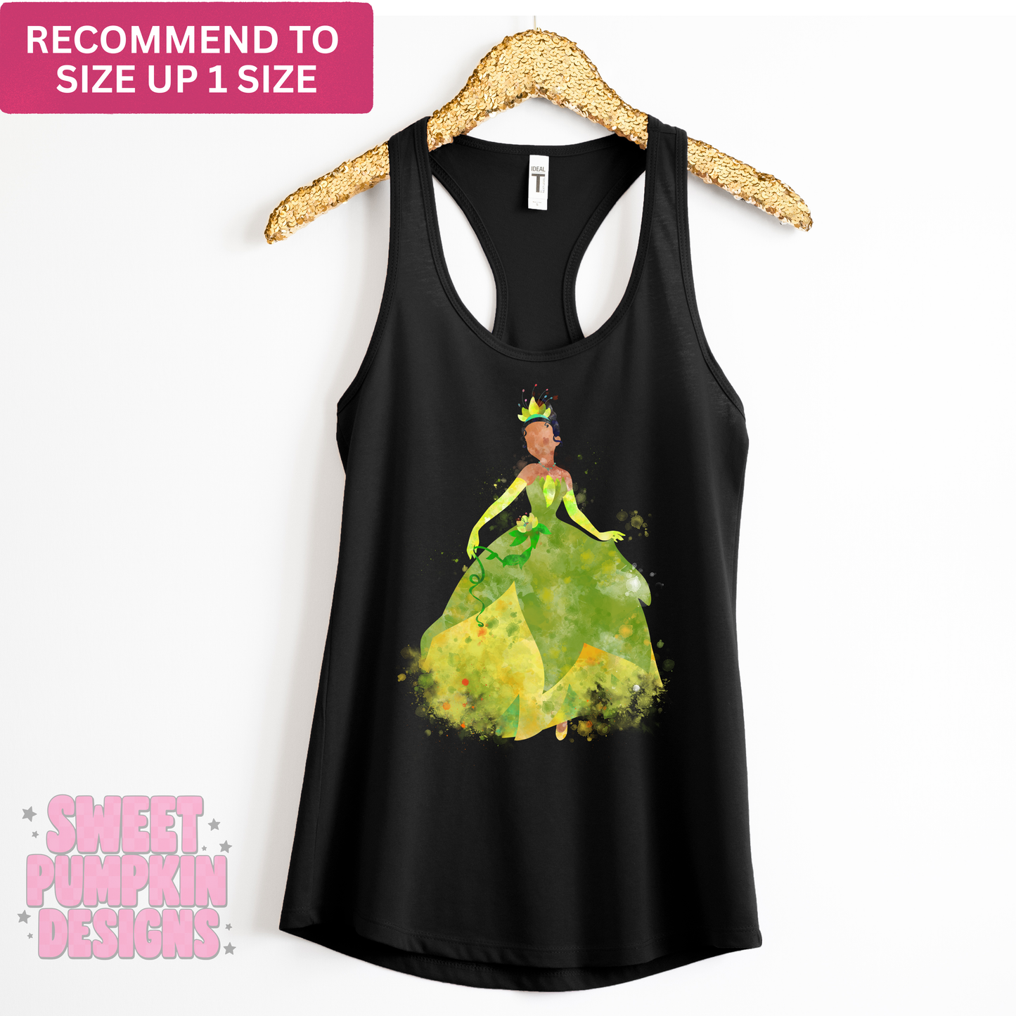 PRINCESS TIANA Racerback Tank for Women – Lightweight Vacation Graphic Tank