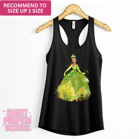 PRINCESS TIANA Racerback Tank for Women – Lightweight Vacation Graphic Tank