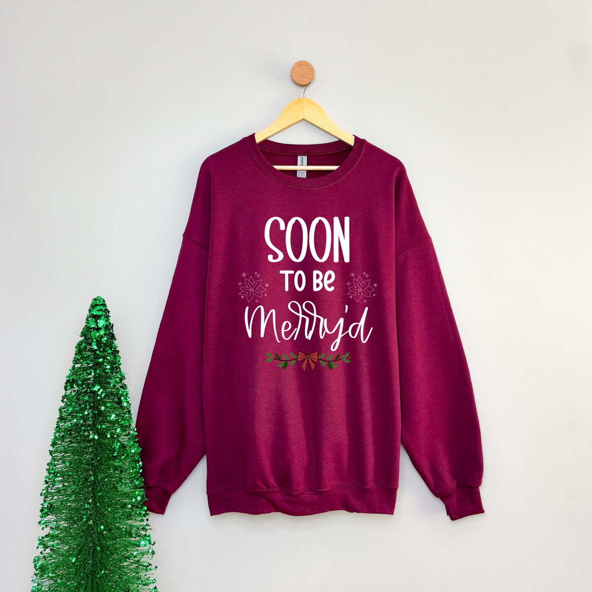 Soon to Be Merry'd Christmas Sweatshirt | Matching Engaged Couple Christmas Sweatshirts | Christmas Bride & Groom Gift
