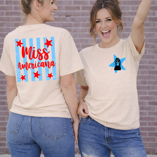 Miss Americana Bella Canvas T-Shirt for Women | 4th of July Outfit | Red White and Blue Shirt