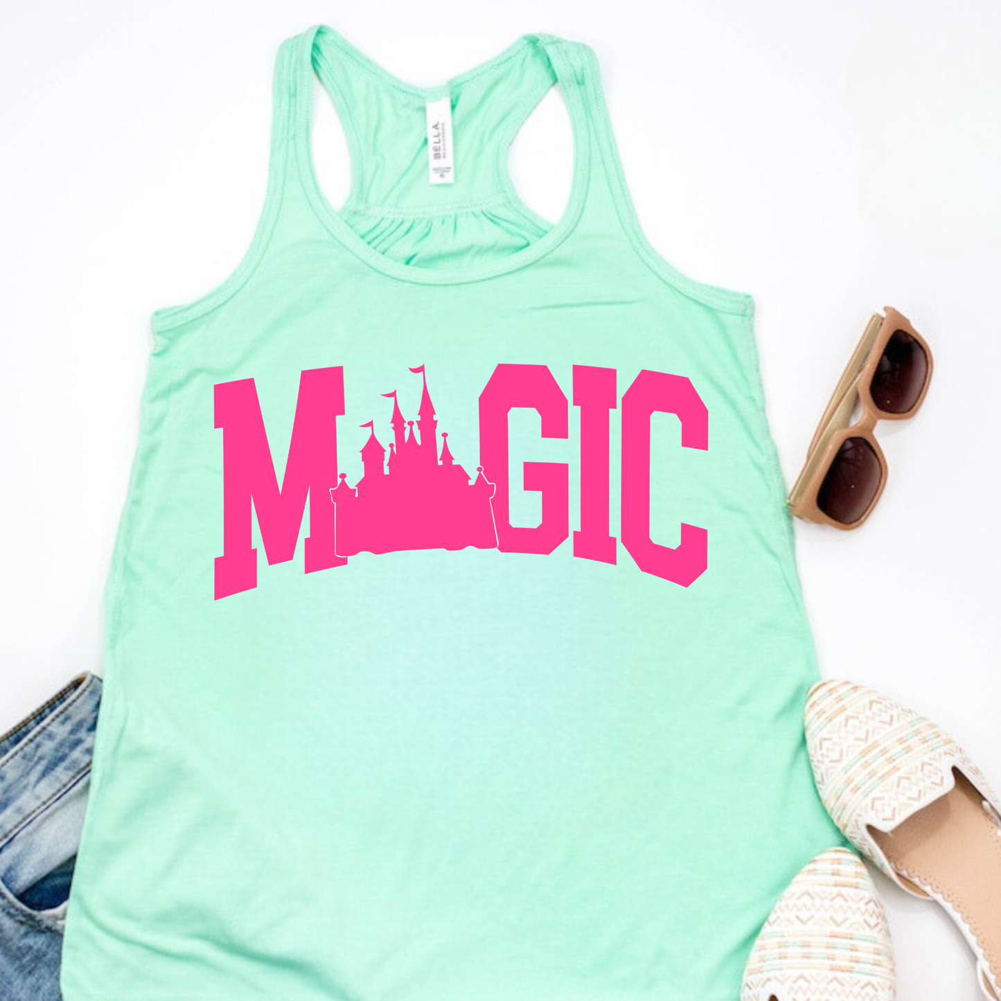 Magic Tank Top | Magical Park Day Racerback Tank for Women | Lightweight Next Level Tank