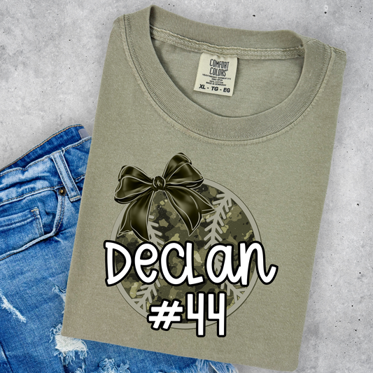 Custom Camo Baseball Bow Shirt