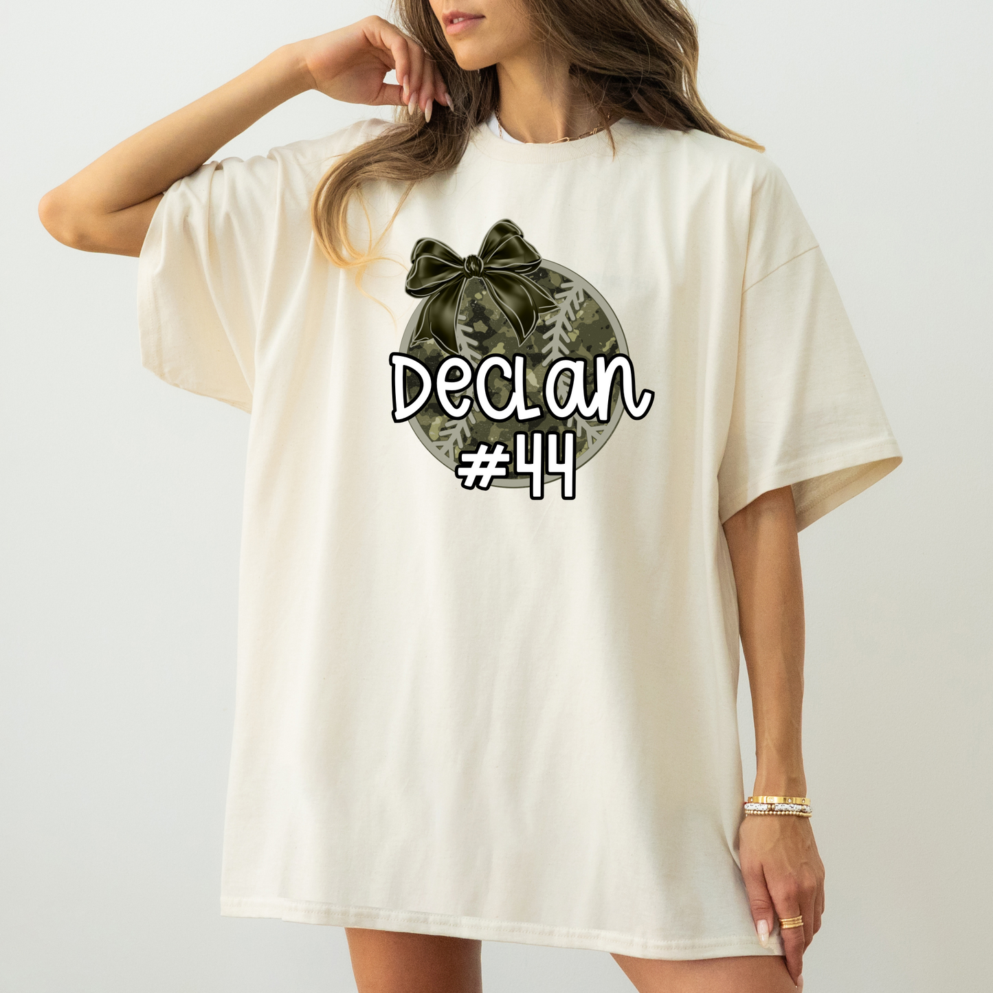 Custom Camo Baseball Bow Shirt