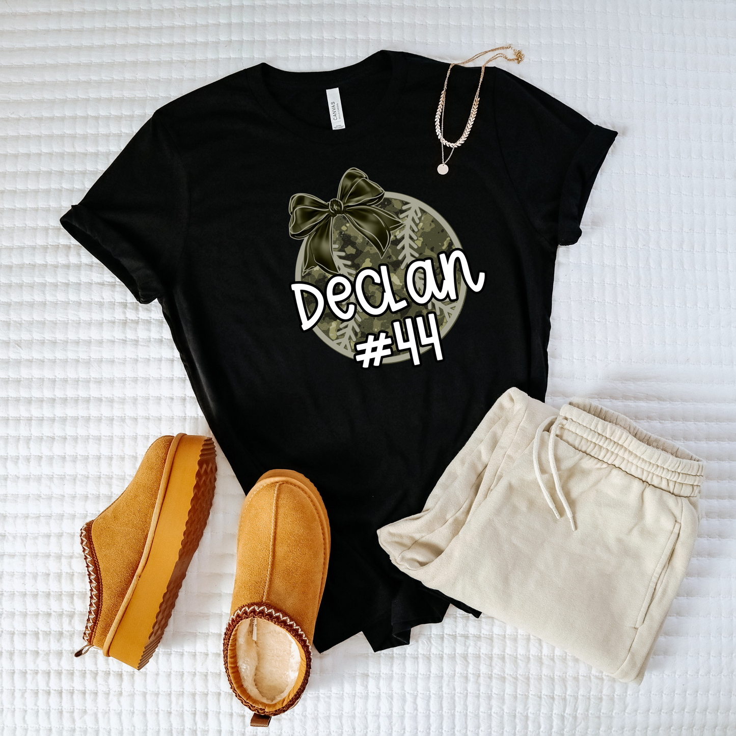 Custom Camo Baseball Bow Shirt