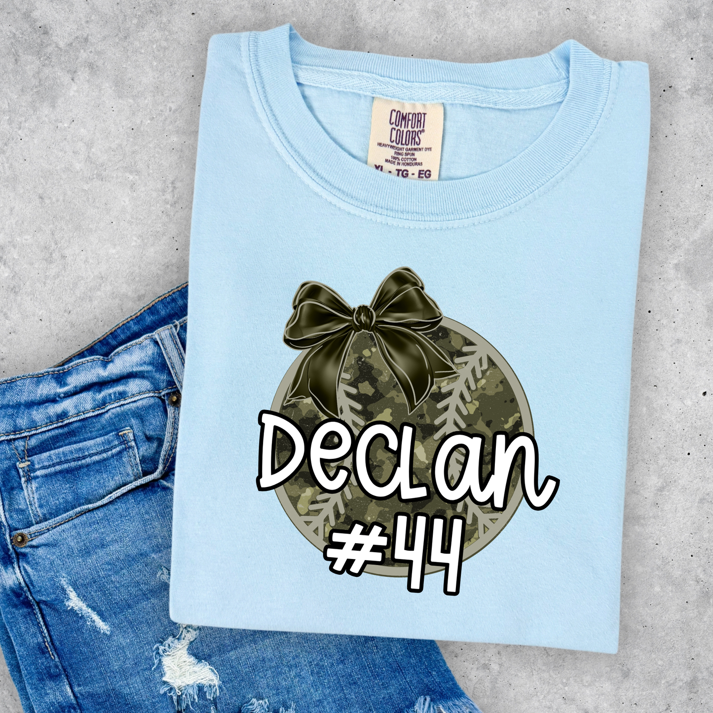 Custom Camo Baseball Bow Shirt