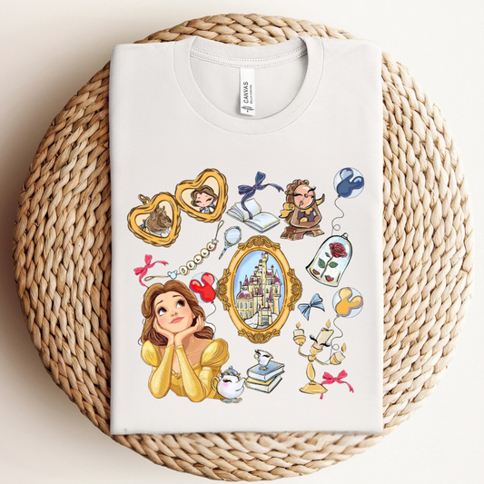 PRINCESS BELLE COQUETTE SHIRT - BELLA CANVAS