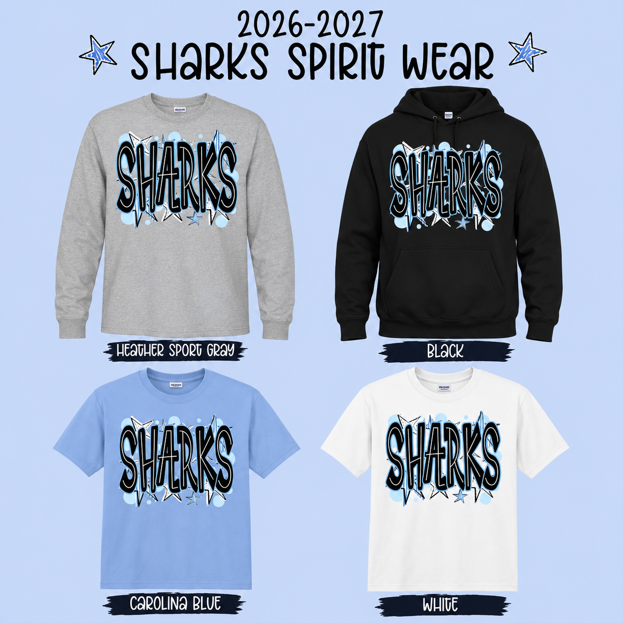 Alberta Smith Elementary Sharks Graffiti Spirit Wear