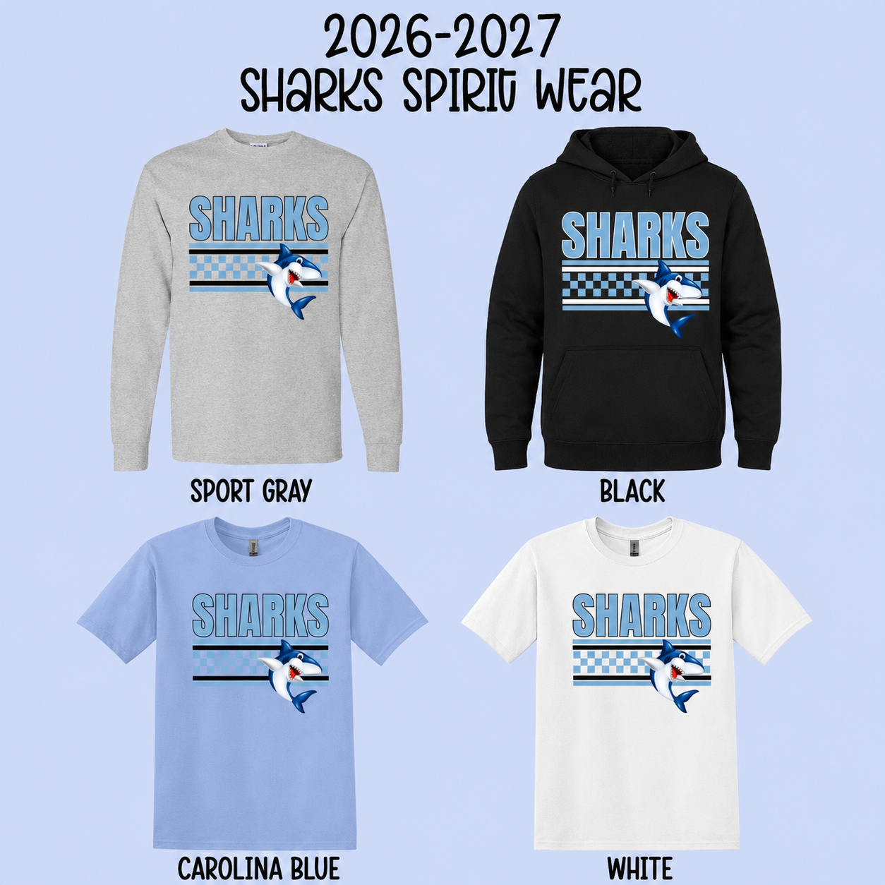 Alberta Smith Elementary Sharks Checkered Spirit Wear