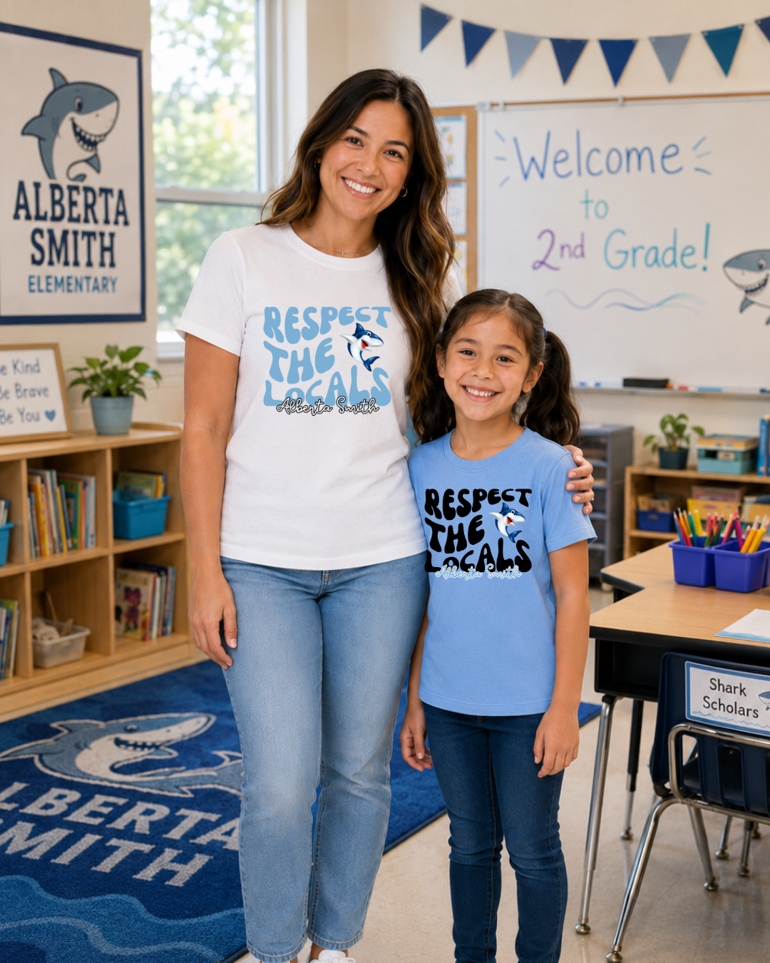 Alberta Smith Elementary Sharks Respect the Locals Spirit Wear
