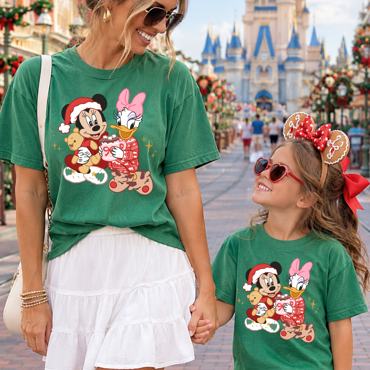 MINNIE & DAISY CHRISTMAS PAJAMAS Shirt | Family Matching Christmas Tee | Bella+Canvas T-Shirt | Toddler, Youth & Adult Sizes