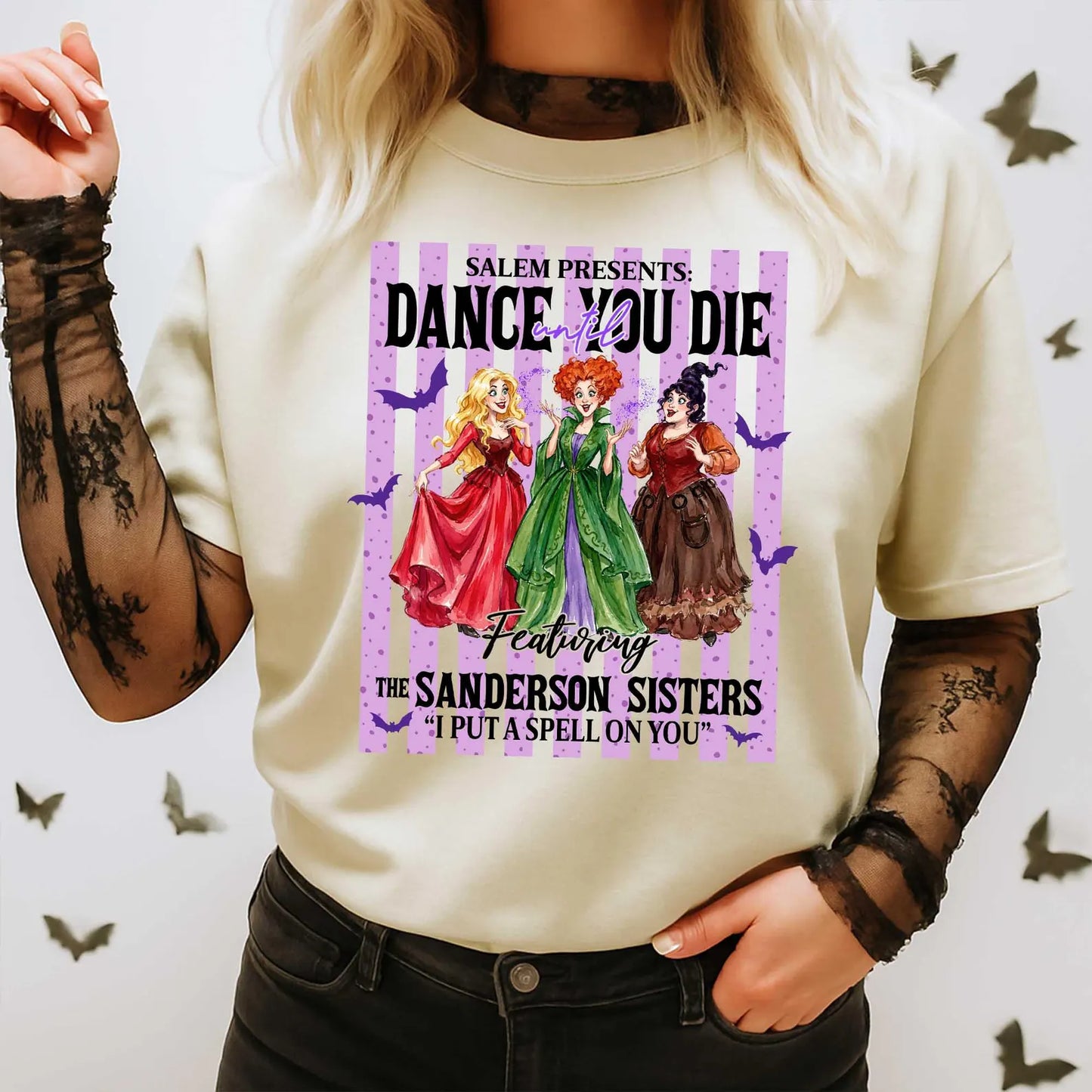 Witches Halloween Sister Shirt for Women | Bella+Canvas Soft Tee | Cute Spooky Season Graphic T-Shirt