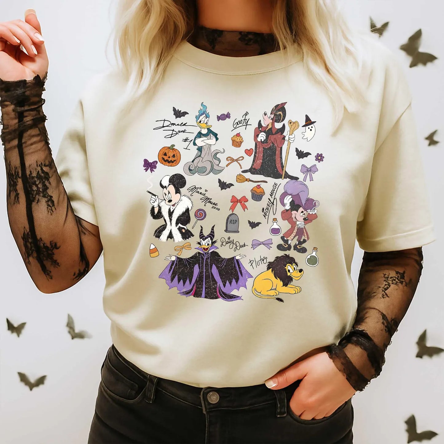 Fab 5 Villains | Magical Theme Park Halloween Party Shirt | Spooky Season Vacation Shirt for Women