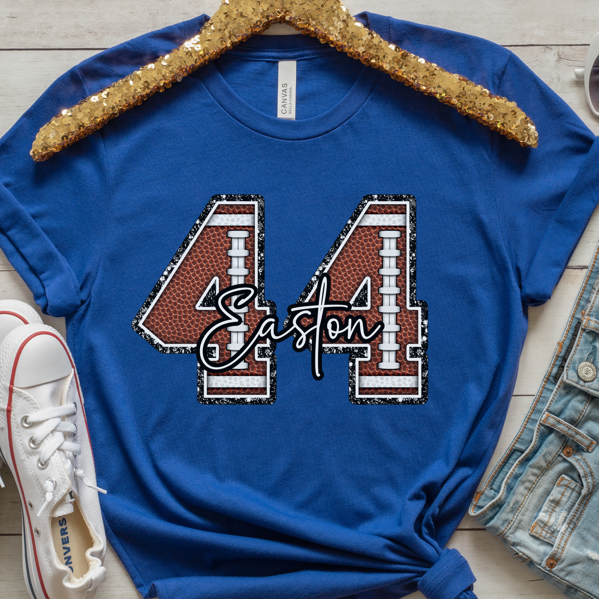 Custom Football Mama Shirt | Football Game Day Tee | Cute Football Mom Shirt with Kids Name and Number