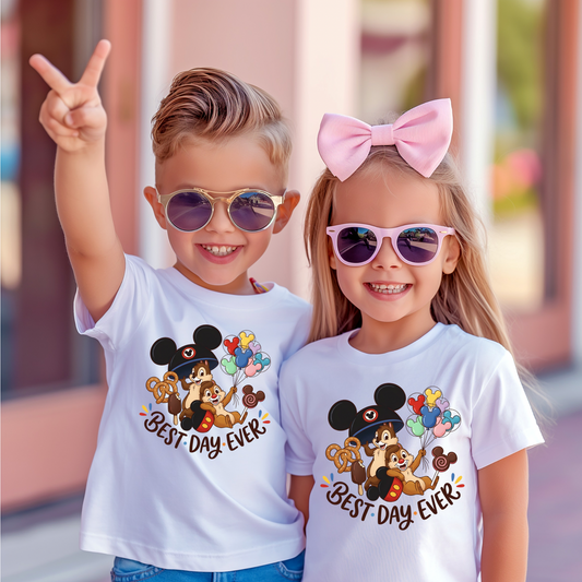 Chipmunks Best Day Ever Magical Theme Park Kids Shirt | Toddler & Youth Sizes