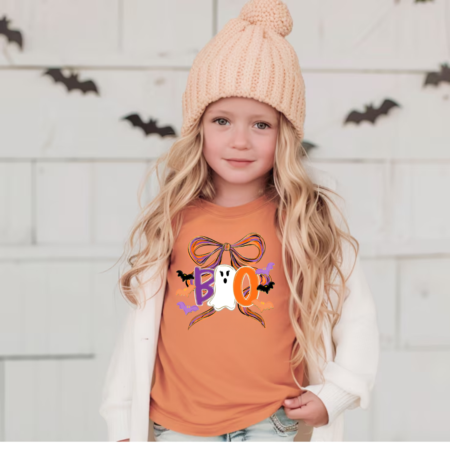 Coquette Halloween Bow Ghost Shirt for Girls – Bella + Canvas