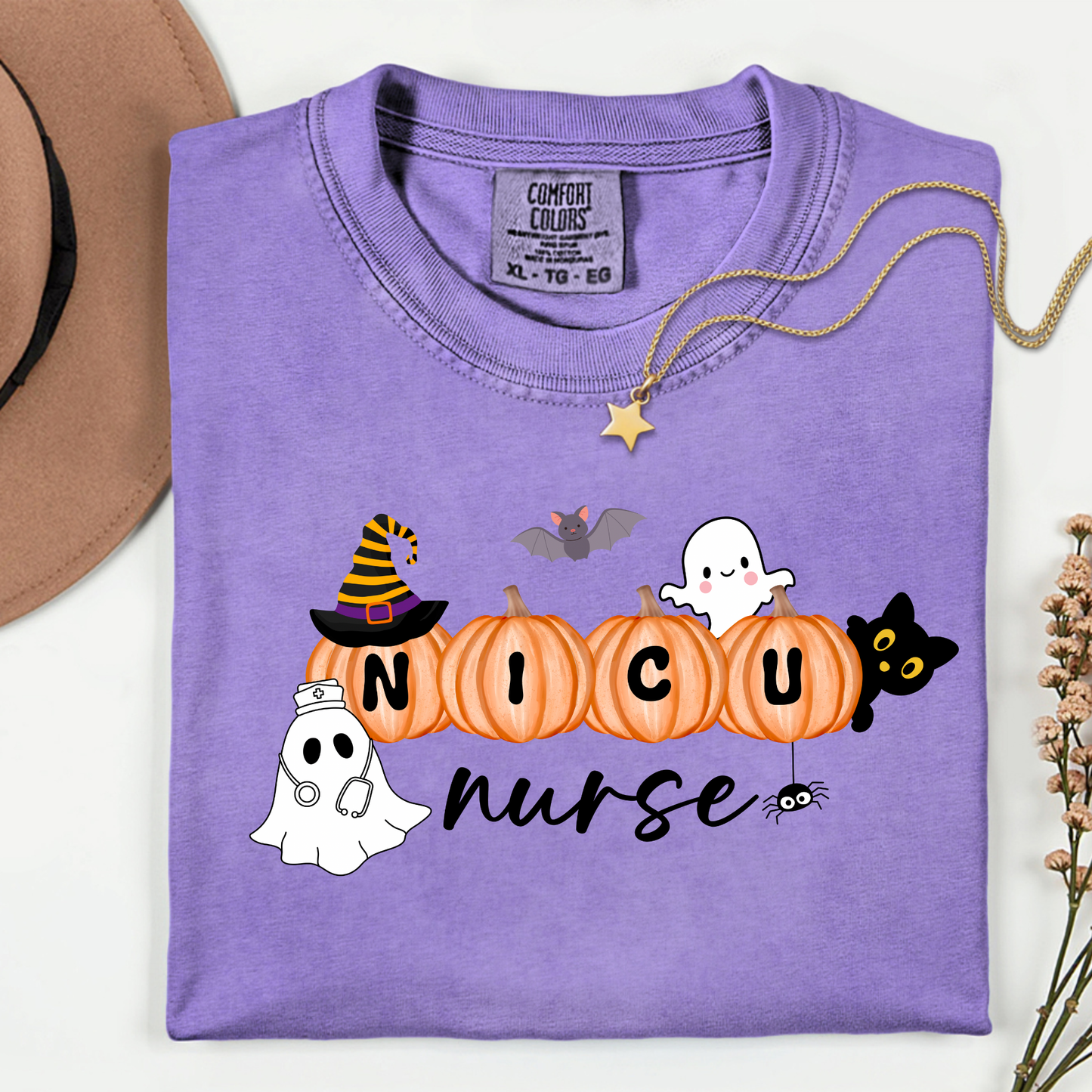 Halloween NICU Nurse Comfort Colors Shirt – Spooky Cute Nurse Tee
