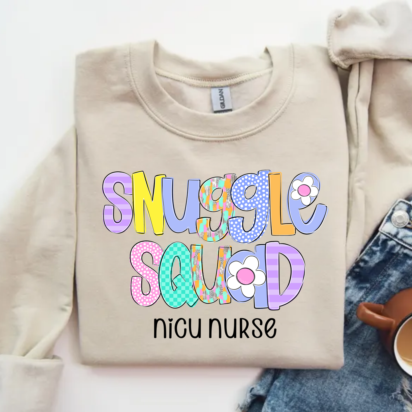 NICU Snuggle Squad Nurse Sweatshirt | Gildan 18000 Crewneck | Neonatal Intensive Care Nurse Gift | Cozy Medical Sweatshirt | Nurse Appreciation Gift