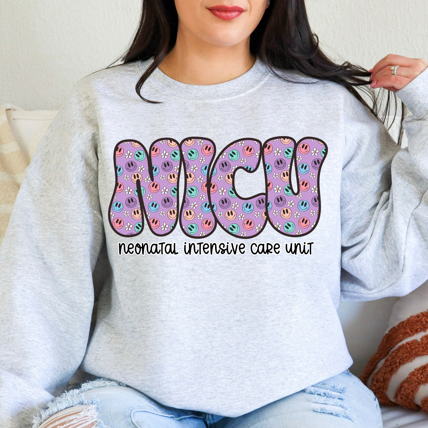 NICU Retro Nurse Sweatshirt | Gildan 18000 Crewneck | Neonatal Intensive Care Nurse Gift | Cozy Medical Sweatshirt | Nurse Appreciation Gift
